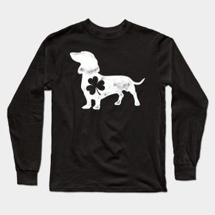 Dachshund Silhouette Shamrock St Patricks Day Long Sleeve T-Shirt